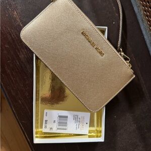 Michael Kors Metallic Gold Wristlet